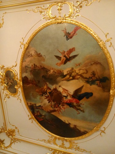 Detalhe da decoração do teto - Palácio da Catarina - Pushkin